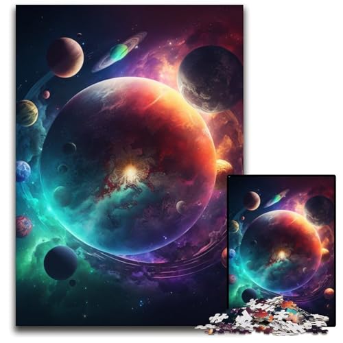 Planetenlandschafts-Puzzle 1000 Teile für Erwachsene, Papppuzzle, Teenager, Paare und Freunde zum Geburtstag, Weihnachten, 26x38cm/10,23x14,96 Zoll von RZFWJL