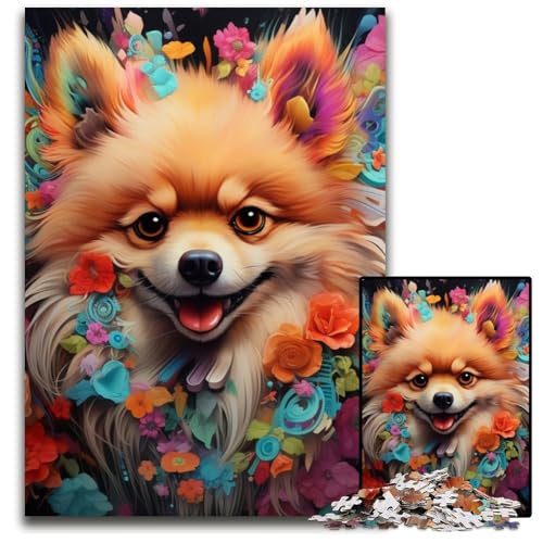 Pomeranian Puzzle für Erwachsene, 1000 Teile, Unmögliches Puzzle für Erwachsene, Denksportaufgabe, Spiel für Erwachsene, interaktive Familienaktivität, 26x38cm/10,23x14,96 Zoll von RZFWJL