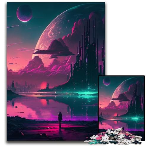 Puzzle 1000 Teile, Alien-Stadtbild, Puzzle für Erwachsene, anspruchsvolles Denkspiel, entspannendes Spielzeug für Teenager, 50x75cm/19,68x29,52 Zoll Puzzle 1000 Teile, Alien-Stadtbild, Puzzle für Erwachsene, anspruchsvolles Denkspiel, entspannendes Spielzeug für Teenager, 50x75cm/19,68x29,52 Zoll von RZFWJL