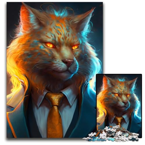 Puzzle 1000 Teile, Boss Cat Puzzle für Erwachsene, anspruchsvolles Denkspiel – entspannendes Spielzeug für Teenager, 26x38cm/10,23x14,96 Zoll Puzzle 1000 Teile, Boss Cat Puzzle für Erwachsene, anspruchsvolles Denkspiel – entspannendes Spielzeug für Teenager, 26x38cm/10,23x14,96 Zoll von RZFWJL