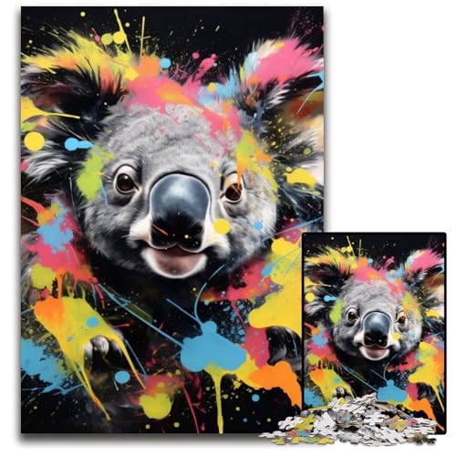 Puzzle 1000 Teile, Erdmännchen-Graffiti-Malerei, unmögliches Puzzle für Erwachsene, perfekt für Halloween, Weihnachten, Geburtstagsgeschenk, 50x75cm/19,68x29,52 Zoll von RZFWJL
