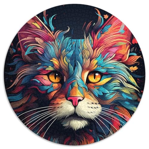 Puzzle 1000 Teile, Farbkatzen-Puzzle für Erwachsene, Denkspiel für Teenager, 67,5 x 67,5 cm von RZFWJL