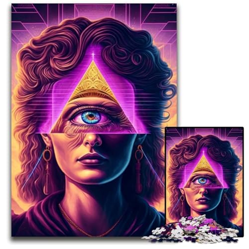 Puzzle 1000 Teile, Farbpuzzle für Erwachsene, perfekt für Halloween, Weihnachten, Geburtstagsgeschenk, 50x75cm/19,68x29,52 Zoll von RZFWJL