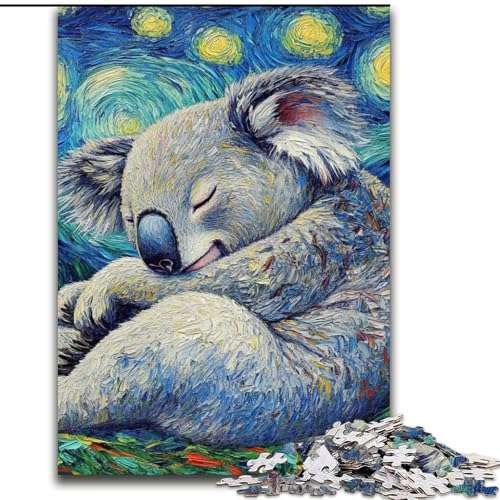 Puzzle 1000 Teile, Faultier-Nachthimmel, Puzzle aus Pappe, pädagogische Aktivität zur Verbesserung kognitiver Fähigkeiten, 1000 Teile(26x38cm) von RZFWJL
