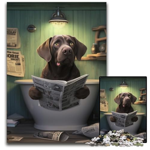 Puzzle 1000 Teile, Labrador Retriever liest Zeitung, Puzzle für Erwachsene, anspruchsvolles Denkspiel – entspannendes Spielzeug für Teenager, 50x75cm/19,68x29,52 Zoll Puzzle 1000 Teile, Labrador Retriever liest Zeitung, Puzzle für Erwachsene, anspruchsvolles Denkspiel – entspannendes Spielzeug für Teenager, 50x75cm/19,68x29,52 Zoll von RZFWJL