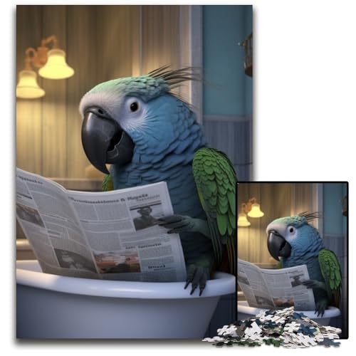Puzzle 1000 Teile, Papagei liest Zeitung, Puzzle für Erwachsene, anspruchsvolles Denkspiel, entspannendes Spielzeug für Teenager, 50x75cm/19,68x29,52 Zoll Puzzle 1000 Teile, Papagei liest Zeitung, Puzzle für Erwachsene, anspruchsvolles Denkspiel, entspannendes Spielzeug für Teenager, 50x75cm/19,68x29,52 Zoll von RZFWJL