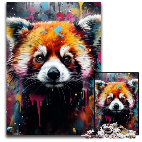 Puzzle 1000 Teile, Roter Panda, Kunst-Graffiti-Puzzle für Erwachsene, anspruchsvolles Denkspiel – entspannendes Spielzeug für Teenager, 50x75cm/19,68x29,52 Zoll Puzzle 1000 Teile, Roter Panda, Kunst-Graffiti-Puzzle für Erwachsene, anspruchsvolles Denkspiel – entspannendes Spielzeug für Teenager, 50x75cm/19,68x29,52 Zoll von RZFWJL