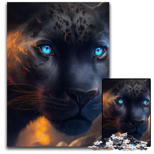 Puzzle 1000 Teile, Schwarzer Leopard, Puzzle für Erwachsene, perfekt für Halloween, Weihnachten, Geburtstagsgeschenk, 26x38cm/10,23x14,96 Zoll Puzzle 1000 Teile, Schwarzer Leopard, Puzzle für Erwachsene, perfekt für Halloween, Weihnachten, Geburtstagsgeschenk, 26x38cm/10,23x14,96 Zoll von RZFWJL