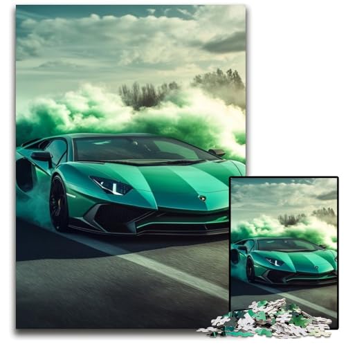Puzzle 1000 Teile, Sportwagen-Puzzle für Erwachsene, perfekt für Halloween, Weihnachten, Geburtstagsgeschenk, 50x75cm/19,68x29,52 Zoll von RZFWJL