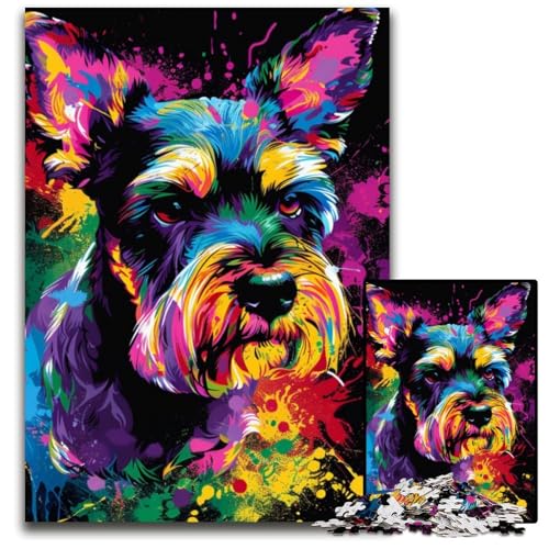 Puzzle 1000 Teile, Standardschnauzer, Unmögliches Puzzle für Erwachsene, Perfekt für Halloween, Weihnachten, Geburtstagsgeschenk, 26x38cm/10,23x14,96 Zoll Puzzle 1000 Teile, Standardschnauzer, Unmögliches Puzzle für Erwachsene, Perfekt für Halloween, Weihnachten, Geburtstagsgeschenk, 26x38cm/10,23x14,96 Zoll von RZFWJL