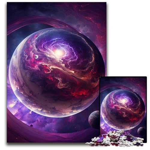 Puzzle 1000 Teile, Universum, Planeten, Landschaft, Puzzle für Erwachsene, perfekt für Halloween, Weihnachten, Geburtstagsgeschenk, 50x75cm/19,68x29,52 Zoll von RZFWJL