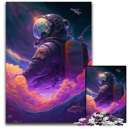 Puzzle 1000 Teile, Weltraum-Astronaut, Unmögliches Puzzle für Erwachsene, Perfekt für Halloween, Weihnachten, Geburtstagsgeschenk, 50x75cm/19,68x29,52 Zoll von RZFWJL
