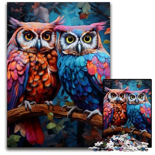 Puzzle 1000 Teile, buntes Eulen-Kunst-Puzzle für Erwachsene, anspruchsvolles Denkspiel – entspannendes Spielzeug für Teenager, 26x38cm/10,23x14,96 Zoll Puzzle 1000 Teile, buntes Eulen-Kunst-Puzzle für Erwachsene, anspruchsvolles Denkspiel – entspannendes Spielzeug für Teenager, 26x38cm/10,23x14,96 Zoll von RZFWJL