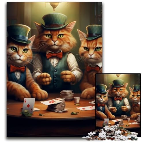 Puzzle 1000 Teile, farbenfrohe Kunstkatzen-Puzzles für Erwachsene, perfekt für Halloween, Weihnachten, Geburtstagsgeschenk, 26x38cm/10,23x14,96 Zoll Puzzle 1000 Teile, farbenfrohe Kunstkatzen-Puzzles für Erwachsene, perfekt für Halloween, Weihnachten, Geburtstagsgeschenk, 26x38cm/10,23x14,96 Zoll von RZFWJL