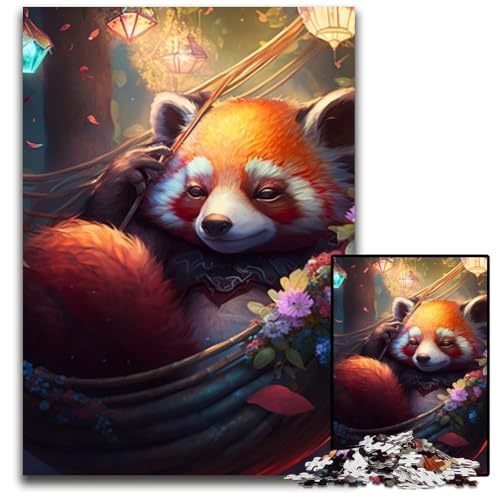 Puzzle 1000 Teile, wunderschöner roter Panda, unmögliches Puzzle für Erwachsene, perfekt für Halloween, Weihnachten, Geburtstagsgeschenk, 26x38cm/10,23x14,96 Zoll Puzzle 1000 Teile, wunderschöner roter Panda, unmögliches Puzzle für Erwachsene, perfekt für Halloween, Weihnachten, Geburtstagsgeschenk, 26x38cm/10,23x14,96 Zoll von RZFWJL