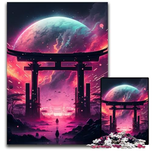 Puzzle 1000 Teile Astral Gate Unmögliches Puzzle für Erwachsene Perfekt für Halloween, Weihnachten, Geburtstagsgeschenk 50x75cm/19,68x29,52 Zoll von RZFWJL