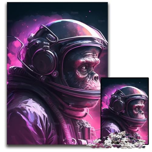 Puzzle 1000 Teile Astronauten-Schimpansen-Puzzle für Erwachsene, perfekt für Halloween, Weihnachten, Geburtstagsgeschenk, 26x38cm/10,23x14,96 Zoll Puzzle 1000 Teile Astronauten-Schimpansen-Puzzle für Erwachsene, perfekt für Halloween, Weihnachten, Geburtstagsgeschenk, 26x38cm/10,23x14,96 Zoll von RZFWJL