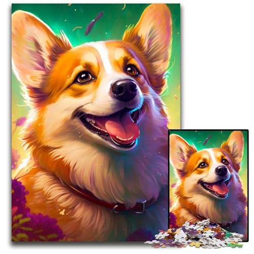 Puzzle 1000 Teile Blumen Corgi Unmögliches Puzzle für Erwachsene Perfekt für Halloween, Weihnachten, Geburtstagsgeschenk 26x38cm/10,23x14,96 Zoll Puzzle 1000 Teile Blumen Corgi Unmögliches Puzzle für Erwachsene Perfekt für Halloween, Weihnachten, Geburtstagsgeschenk 26x38cm/10,23x14,96 Zoll von RZFWJL