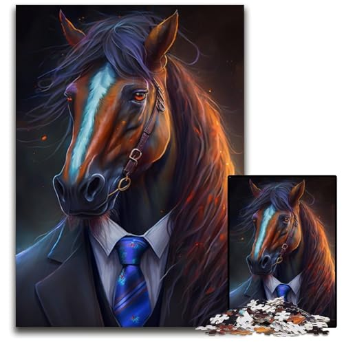 Puzzle 1000 Teile Boss Horse Unmögliches Puzzle für Erwachsene Perfekt für Halloween, Weihnachten, Geburtstagsgeschenk 26x38cm/10,23x14,96 Zoll Puzzle 1000 Teile Boss Horse Unmögliches Puzzle für Erwachsene Perfekt für Halloween, Weihnachten, Geburtstagsgeschenk 26x38cm/10,23x14,96 Zoll von RZFWJL