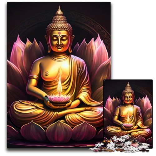 Puzzle 1000 Teile Buddha-Puzzles für Erwachsene, perfekt für Halloween, Weihnachten, Geburtstagsgeschenk, 26x38cm/10,23x14,96 Zoll von RZFWJL