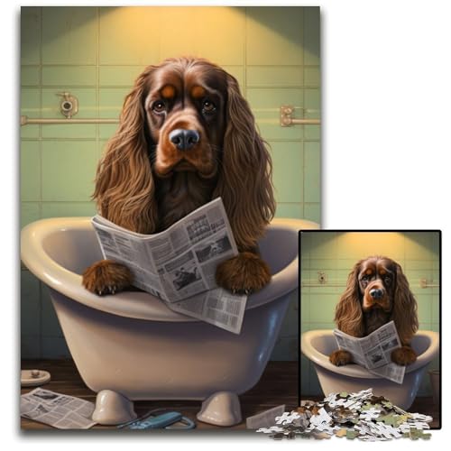 Puzzle 1000 Teile Cocker Spaniel liest Zeitung. Unmögliches Puzzle für Erwachsene. Perfekt für Halloween, Weihnachten, Geburtstagsgeschenk. 26x38cm/10,23x14,96 Zoll Puzzle 1000 Teile Cocker Spaniel liest Zeitung. Unmögliches Puzzle für Erwachsene. Perfekt für Halloween, Weihnachten, Geburtstagsgeschenk. 26x38cm/10,23x14,96 Zoll von RZFWJL