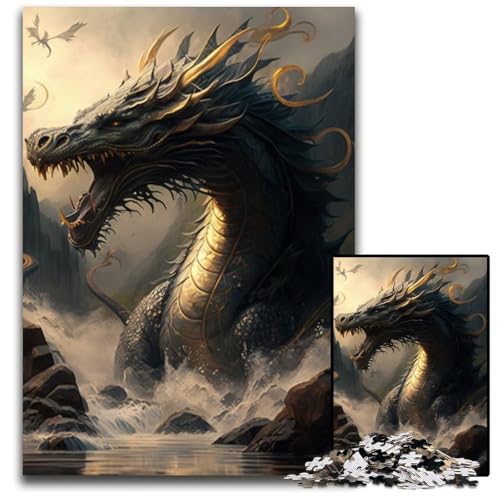Puzzle 1000 Teile Drachenpuzzle im japanischen Stil für Erwachsene, perfekt für Halloween, Weihnachten, Geburtstagsgeschenk, 26x38cm/10,23x14,96 Zoll Puzzle 1000 Teile Drachenpuzzle im japanischen Stil für Erwachsene, perfekt für Halloween, Weihnachten, Geburtstagsgeschenk, 26x38cm/10,23x14,96 Zoll von RZFWJL