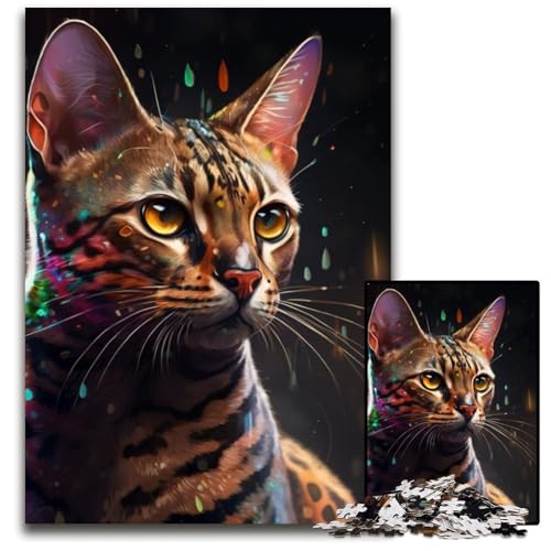 Puzzle 1000 Teile Fantasy Bengalkatze Puzzle für Erwachsene Anspruchsvolles Denkspiel - Entspannendes Spielzeug für Teenager 26x38cm/10,23x14,96 Zoll Puzzle 1000 Teile Fantasy Bengalkatze Puzzle für Erwachsene Anspruchsvolles Denkspiel - Entspannendes Spielzeug für Teenager 26x38cm/10,23x14,96 Zoll von RZFWJL