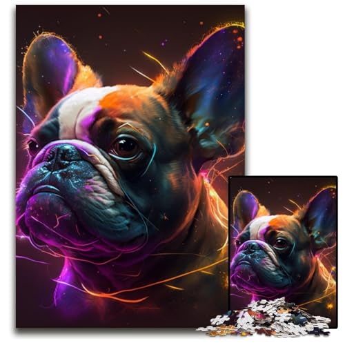 Puzzle 1000 Teile Fantasy Bulldog Unmögliches Puzzle für Erwachsene Perfekt für Halloween, Weihnachten, Geburtstagsgeschenk 26x38cm/10,23x14,96 Zoll Puzzle 1000 Teile Fantasy Bulldog Unmögliches Puzzle für Erwachsene Perfekt für Halloween, Weihnachten, Geburtstagsgeschenk 26x38cm/10,23x14,96 Zoll von RZFWJL
