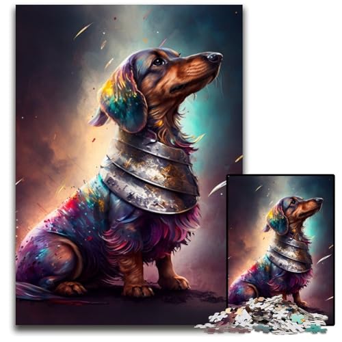 Puzzle 1000 Teile Fantasy-Dackel-Puzzle für Erwachsene, perfekt für Halloween, Weihnachten, Geburtstagsgeschenk, 50x75cm/19,68x29,52 Zoll von RZFWJL