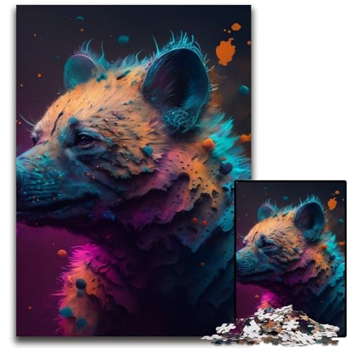 Puzzle 1000 Teile Fantasy-Hyänen-Puzzle für Erwachsene, perfekt für Halloween, Weihnachten, Geburtstagsgeschenk, 50x75cm/19,68x29,52 Zoll von RZFWJL