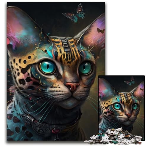Puzzle 1000 Teile Fantasy-Katzen-Puzzle für Erwachsene, anspruchsvolles Denkspiel – entspannendes Spielzeug für Teenager, 50x75cm/19,68x29,52 Zoll Puzzle 1000 Teile Fantasy-Katzen-Puzzle für Erwachsene, anspruchsvolles Denkspiel – entspannendes Spielzeug für Teenager, 50x75cm/19,68x29,52 Zoll von RZFWJL