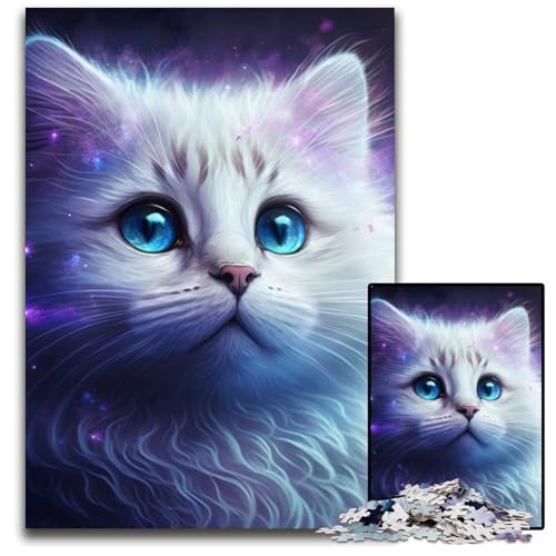 Puzzle 1000 Teile Fantasy-Katzen-Puzzle für Erwachsene, perfekt für Halloween, Weihnachten, Geburtstagsgeschenk, 26x38cm/10,23x14,96 Zoll Puzzle 1000 Teile Fantasy-Katzen-Puzzle für Erwachsene, perfekt für Halloween, Weihnachten, Geburtstagsgeschenk, 26x38cm/10,23x14,96 Zoll von RZFWJL