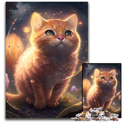 Puzzle 1000 Teile Fantasy-Katzen-Puzzle für Erwachsene, perfekt für Halloween, Weihnachten, Geburtstagsgeschenk, 50x75cm/19,68x29,52 Zoll von RZFWJL
