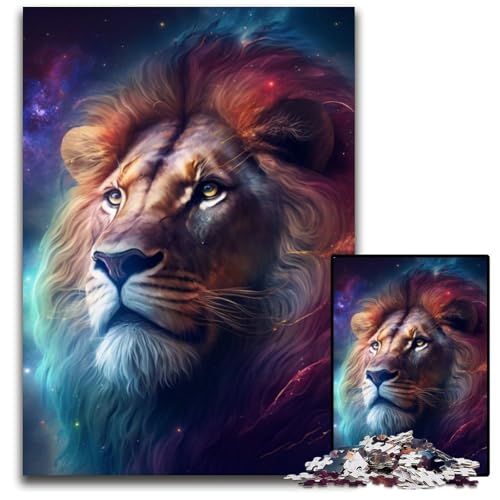 Puzzle 1000 Teile Fantasy-Löwenpuzzle für Erwachsene, perfekt für Halloween, Weihnachten, Geburtstagsgeschenk, 26x38cm/10,23x14,96 Zoll Puzzle 1000 Teile Fantasy-Löwenpuzzle für Erwachsene, perfekt für Halloween, Weihnachten, Geburtstagsgeschenk, 26x38cm/10,23x14,96 Zoll von RZFWJL