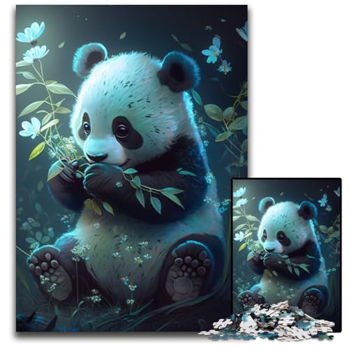 Puzzle 1000 Teile Fantasy Panda Unmögliches Puzzle für Erwachsene Perfekt für Halloween, Weihnachten, Geburtstagsgeschenk 50x75cm/19,68x29,52 Zoll von RZFWJL
