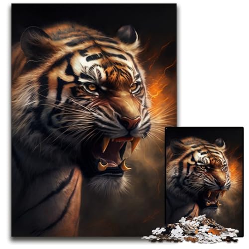 Puzzle 1000 Teile Fantasy Tiger Puzzle für Erwachsene, anspruchsvolles Denkspiel – entspannendes Spielzeug für Teenager, 26x38cm/10,23x14,96 Zoll Puzzle 1000 Teile Fantasy Tiger Puzzle für Erwachsene, anspruchsvolles Denkspiel – entspannendes Spielzeug für Teenager, 26x38cm/10,23x14,96 Zoll von RZFWJL
