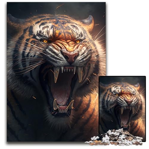Puzzle 1000 Teile Fantasy Tiger Puzzles für Erwachsene Perfekt für Halloween, Weihnachten, Geburtstagsgeschenk 26x38cm/10,23x14,96 Zoll Puzzle 1000 Teile Fantasy Tiger Puzzles für Erwachsene Perfekt für Halloween, Weihnachten, Geburtstagsgeschenk 26x38cm/10,23x14,96 Zoll von RZFWJL