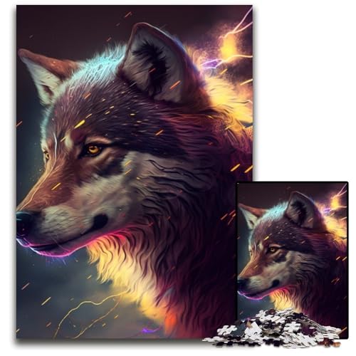 Puzzle 1000 Teile Fantasy Wolf Unmögliches Puzzle für Erwachsene Perfekt für Halloween, Weihnachten, Geburtstagsgeschenk 50x75cm/19,68x29,52 Zoll Puzzle 1000 Teile Fantasy Wolf Unmögliches Puzzle für Erwachsene Perfekt für Halloween, Weihnachten, Geburtstagsgeschenk 50x75cm/19,68x29,52 Zoll von RZFWJL