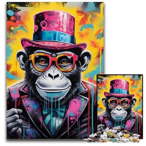 Puzzle 1000 Teile Graffiti-Malerei AFFE Unmögliches Puzzle für Erwachsene Perfekt für Halloween, Weihnachten, Geburtstagsgeschenk 26x38cm/10,23x14,96 Zoll Puzzle 1000 Teile Graffiti-Malerei AFFE Unmögliches Puzzle für Erwachsene Perfekt für Halloween, Weihnachten, Geburtstagsgeschenk 26x38cm/10,23x14,96 Zoll von RZFWJL