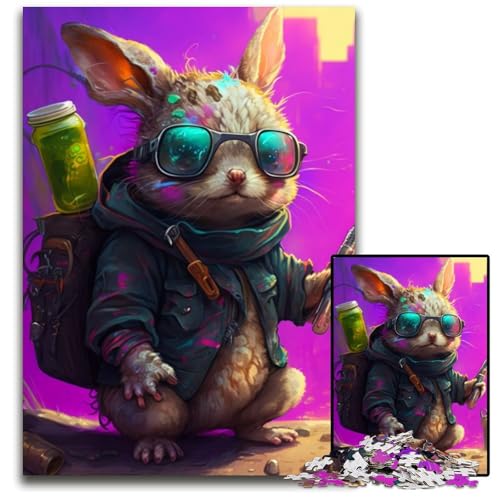 Puzzle 1000 Teile Hasenpuzzle für Erwachsene, perfekt für Halloween, Weihnachten, Geburtstagsgeschenk, 26x38cm/10,23x14,96 Zoll Puzzle 1000 Teile Hasenpuzzle für Erwachsene, perfekt für Halloween, Weihnachten, Geburtstagsgeschenk, 26x38cm/10,23x14,96 Zoll von RZFWJL