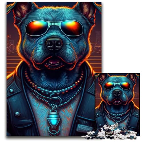 Puzzle 1000 Teile Jigsaw Boss Dog Puzzles für Erwachsene, anspruchsvolles Denkspiel – entspannendes Spielzeug für Teenager, 50x75cm/19,68x29,52 Zoll von RZFWJL