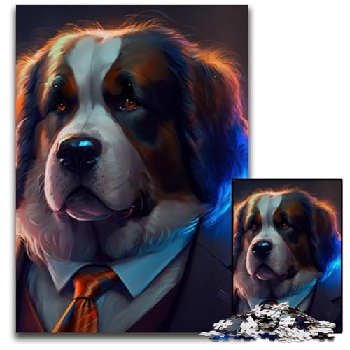 Puzzle 1000 Teile Jigsaw Boss Saint Bernard Puzzles für Erwachsene Herausforderndes Denkspiel - Entspannendes Spielzeug für Teenager 50x75cm/19,68x29,52 Zoll Puzzle 1000 Teile Jigsaw Boss Saint Bernard Puzzles für Erwachsene Herausforderndes Denkspiel - Entspannendes Spielzeug für Teenager 50x75cm/19,68x29,52 Zoll von RZFWJL