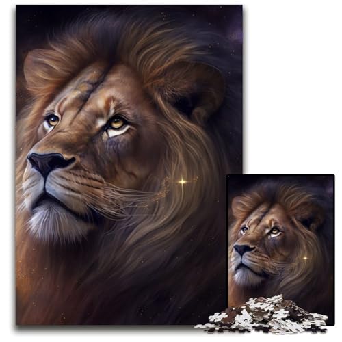 Puzzle 1000 Teile Löwe, Unmögliches Puzzle für Erwachsene, Perfekt für Halloween, Weihnachten, Geburtstagsgeschenk, 26x38cm/10,23x14,96 Zoll Puzzle 1000 Teile Löwe, Unmögliches Puzzle für Erwachsene, Perfekt für Halloween, Weihnachten, Geburtstagsgeschenk, 26x38cm/10,23x14,96 Zoll von RZFWJL