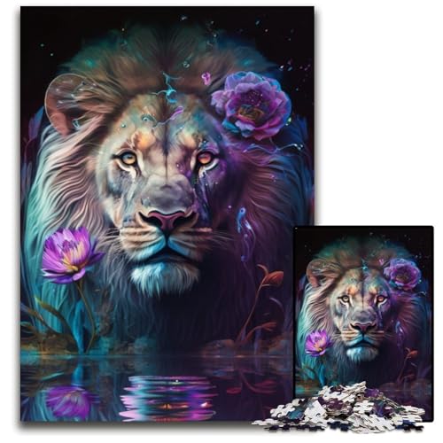 Puzzle 1000 Teile Magischer Löwe Unmögliches Puzzle für Erwachsene Perfekt für Halloween, Weihnachten, Geburtstagsgeschenk 26x38cm/10,23x14,96 Zoll Puzzle 1000 Teile Magischer Löwe Unmögliches Puzzle für Erwachsene Perfekt für Halloween, Weihnachten, Geburtstagsgeschenk 26x38cm/10,23x14,96 Zoll von RZFWJL