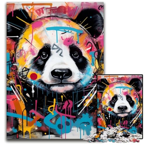 Puzzle 1000 Teile Panda-Puzzle für Erwachsene, perfekt für Halloween, Weihnachten, Geburtstagsgeschenk, 50x75cm/19,68x29,52 Zoll von RZFWJL