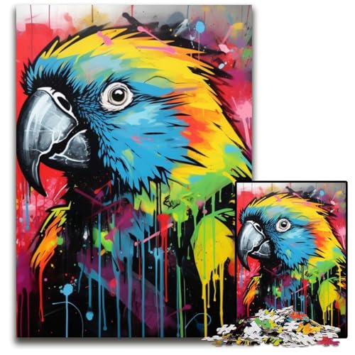 Puzzle 1000 Teile Papagei-Graffiti-Malpuzzle für Erwachsene, perfekt für Halloween, Weihnachten, Geburtstagsgeschenk, 26x38cm/10,23x14,96 Zoll Puzzle 1000 Teile Papagei-Graffiti-Malpuzzle für Erwachsene, perfekt für Halloween, Weihnachten, Geburtstagsgeschenk, 26x38cm/10,23x14,96 Zoll von RZFWJL