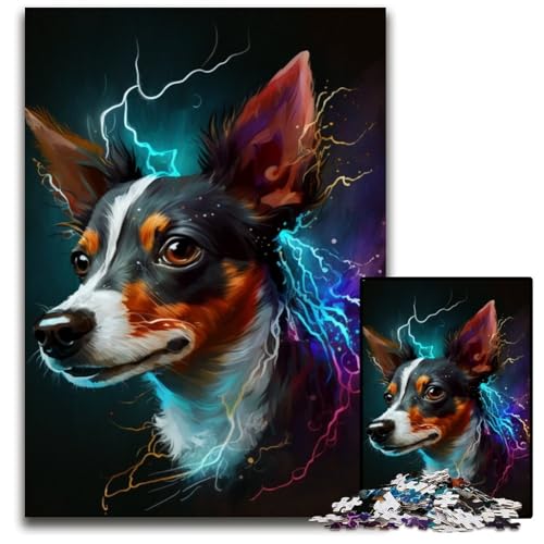 Puzzle 1000 Teile Rat Terrier Puzzle für Erwachsene, anspruchsvolles Denkspiel – entspannendes Spielzeug für Teenager, 26x38cm/10,23x14,96 Zoll Puzzle 1000 Teile Rat Terrier Puzzle für Erwachsene, anspruchsvolles Denkspiel – entspannendes Spielzeug für Teenager, 26x38cm/10,23x14,96 Zoll von RZFWJL