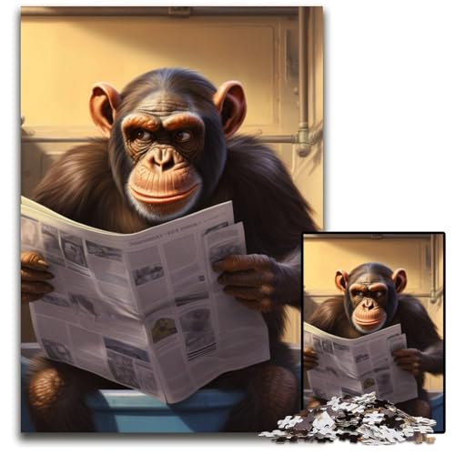 Puzzle 1000 Teile Schimpansen-Puzzle für Erwachsene, anspruchsvolles Denkspiel – entspannendes Spielzeug für Teenager, 50x75cm/19,68x29,52 Zoll Puzzle 1000 Teile Schimpansen-Puzzle für Erwachsene, anspruchsvolles Denkspiel – entspannendes Spielzeug für Teenager, 50x75cm/19,68x29,52 Zoll von RZFWJL