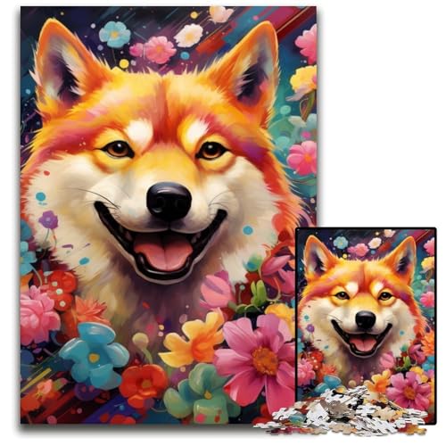 Puzzle 1000 Teile Shiba Inu Unmögliches Puzzle für Erwachsene Perfekt für Halloween, Weihnachten, Geburtstagsgeschenk 50x75cm/19,68x29,52 Zoll von RZFWJL