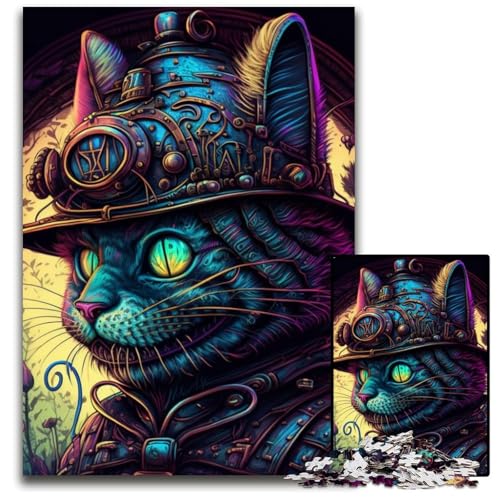 Puzzle 1000 Teile Steampunk-Katzen-Puzzle für Erwachsene, anspruchsvolles Denkspiel – entspannendes Spielzeug für Teenager, 26x38cm/10,23x14,96 Zoll Puzzle 1000 Teile Steampunk-Katzen-Puzzle für Erwachsene, anspruchsvolles Denkspiel – entspannendes Spielzeug für Teenager, 26x38cm/10,23x14,96 Zoll von RZFWJL